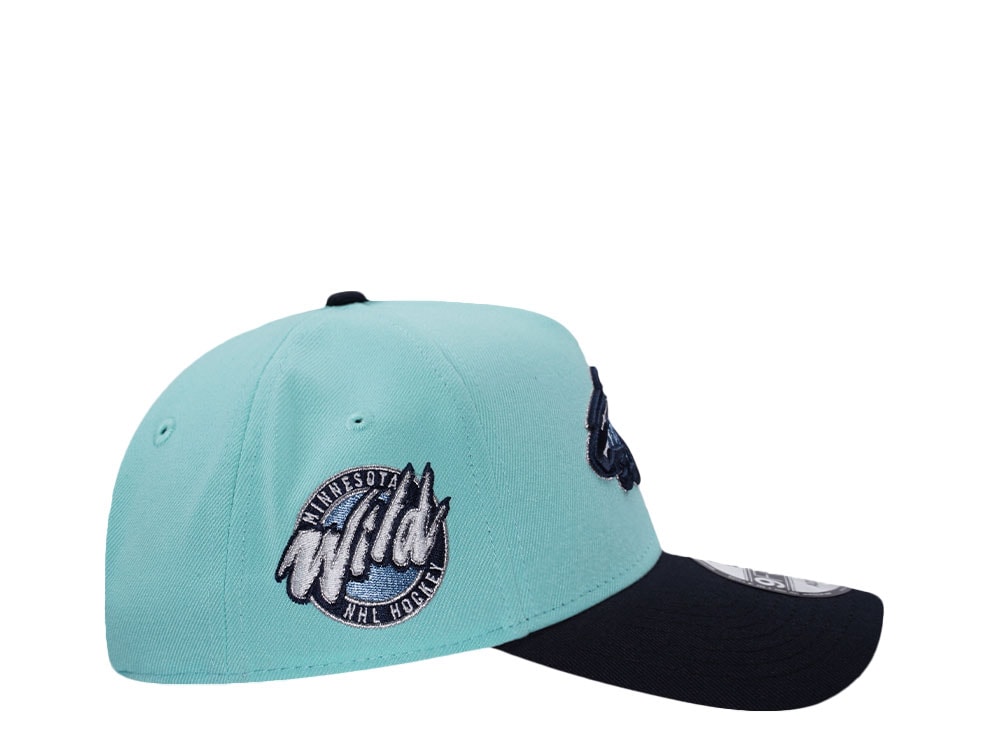 New Era Minnesota Wild NHL Hockey Tint Blue Two Tone Edition 9Forty A Frame Snapback Cap
