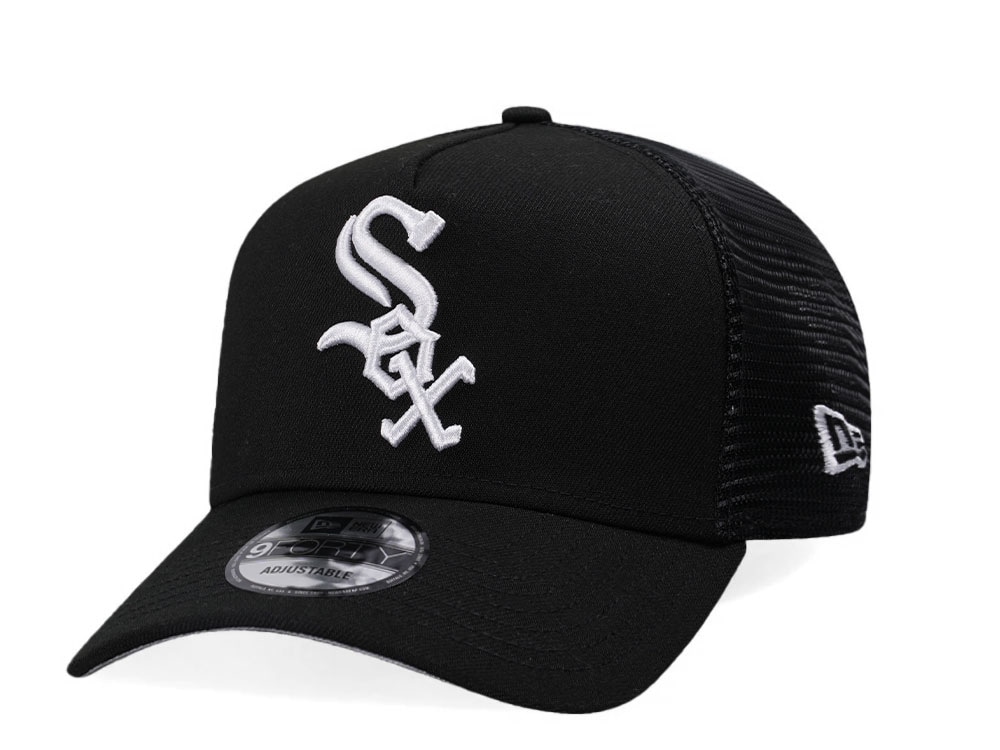 New Era Chicago White Sox Black Classic Trucker A Frame 9Forty Snapback Hat