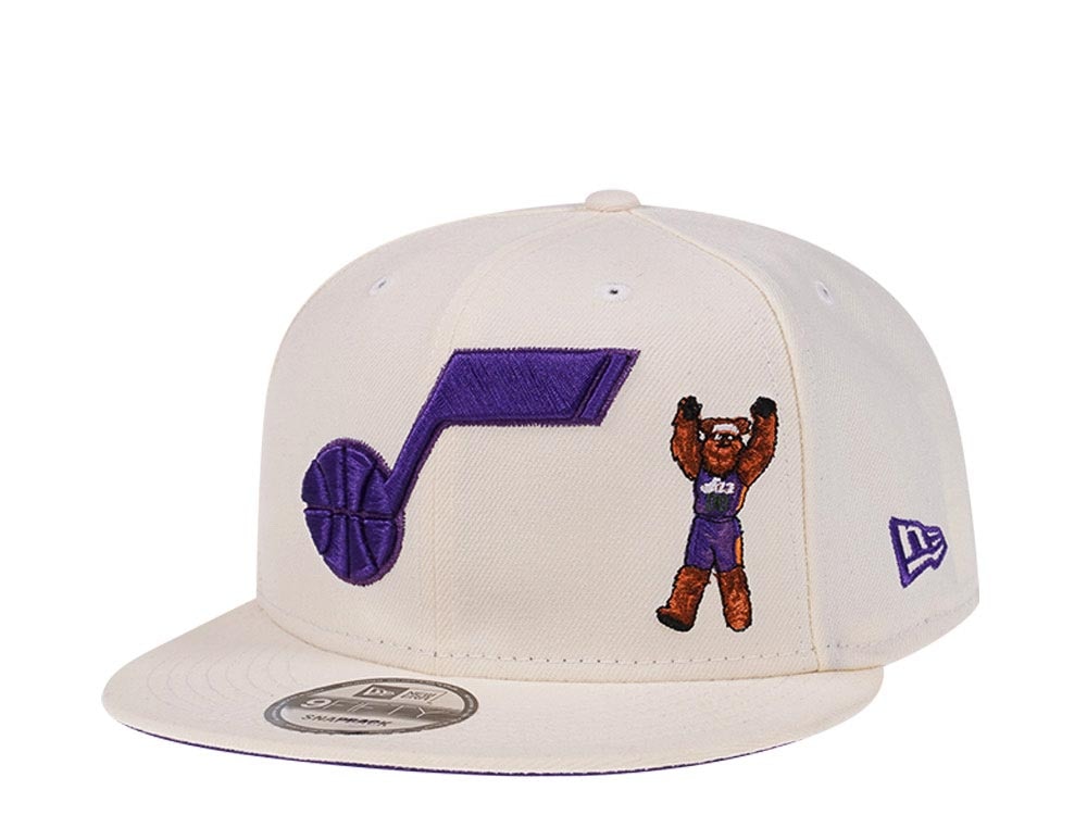 New Era Utah Jazz Bear Chrome White Edition 9Fifty Snapback Hat