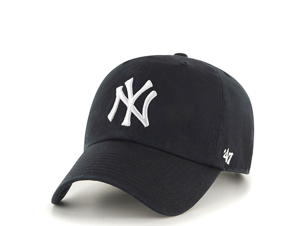 47Brand New York Yankees Clean Up Black Strapback Hat