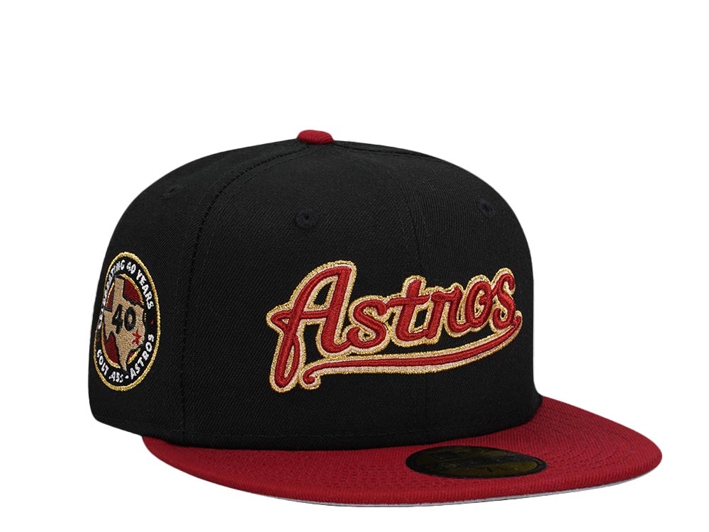 New Era Houston Astros 40th Anniversary Black Brick Gold Two Tone Edition 59Fifty Fitted Hat