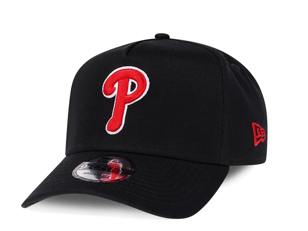 New Era Philadelphia Phillies Black 9Forty A Frame Snapback Hat