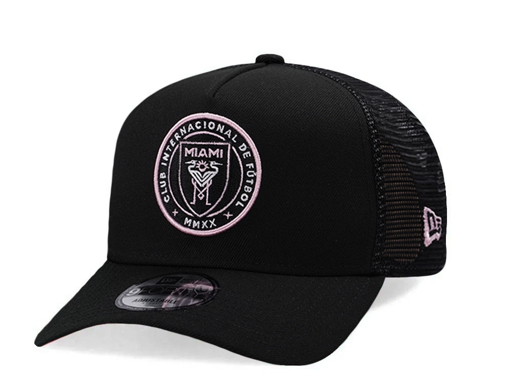 New Era Inter Miami Black Prime Edition 9Forty A Frame Trucker Snapback Cap