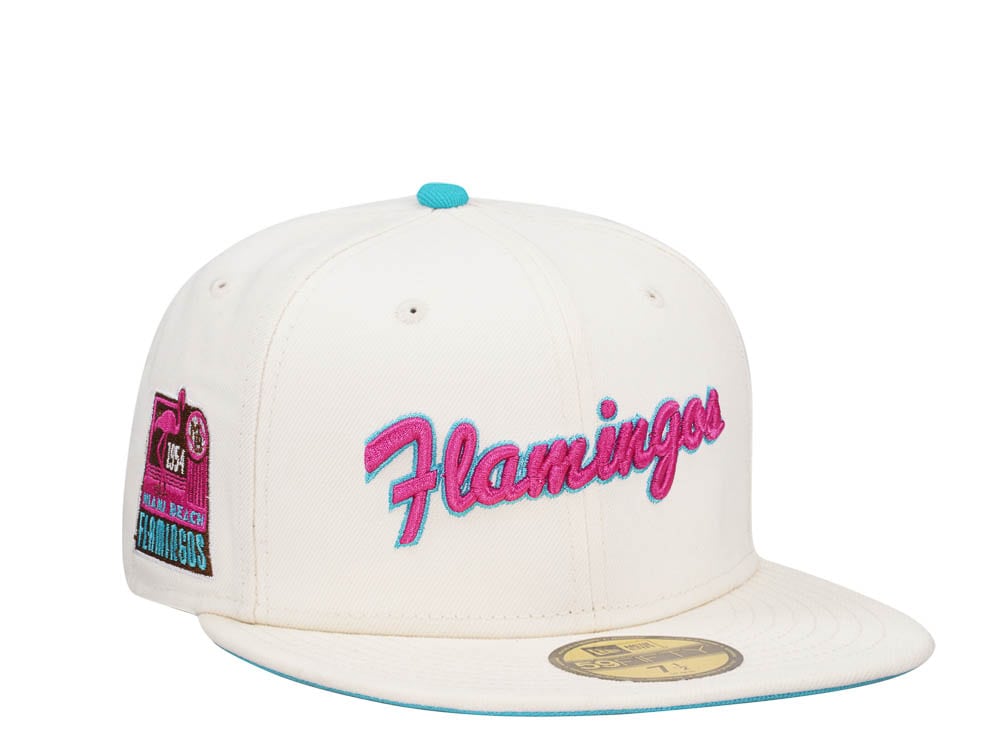 New Era Miami Beach Flamingos Vice Chrome Edition 59Fifty Fitted Hat