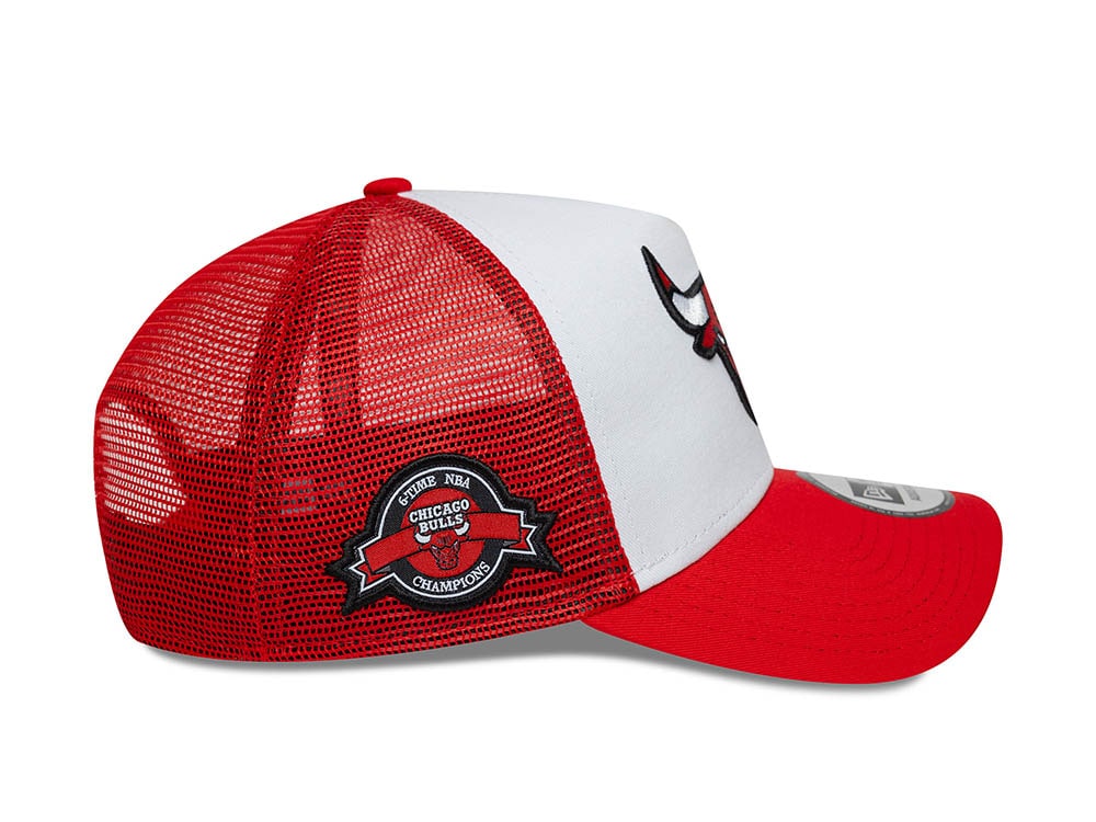 New Era Chicago Bulls 6 Time NBA Champions Edition 9Forty A Frame Trucker Snapback Cap