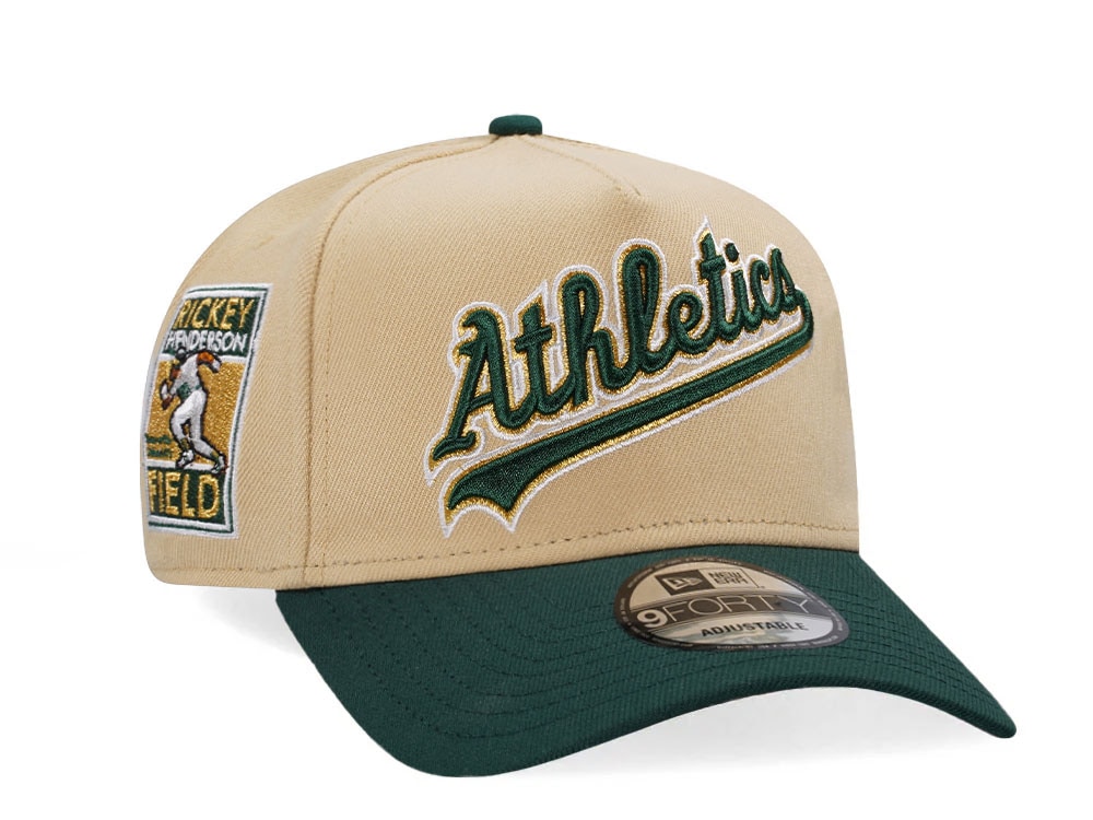 New Era Oakland Athletics Rickey Henderson Field Vegas Gold Two Tone 9Forty A Frame Snapback Hat