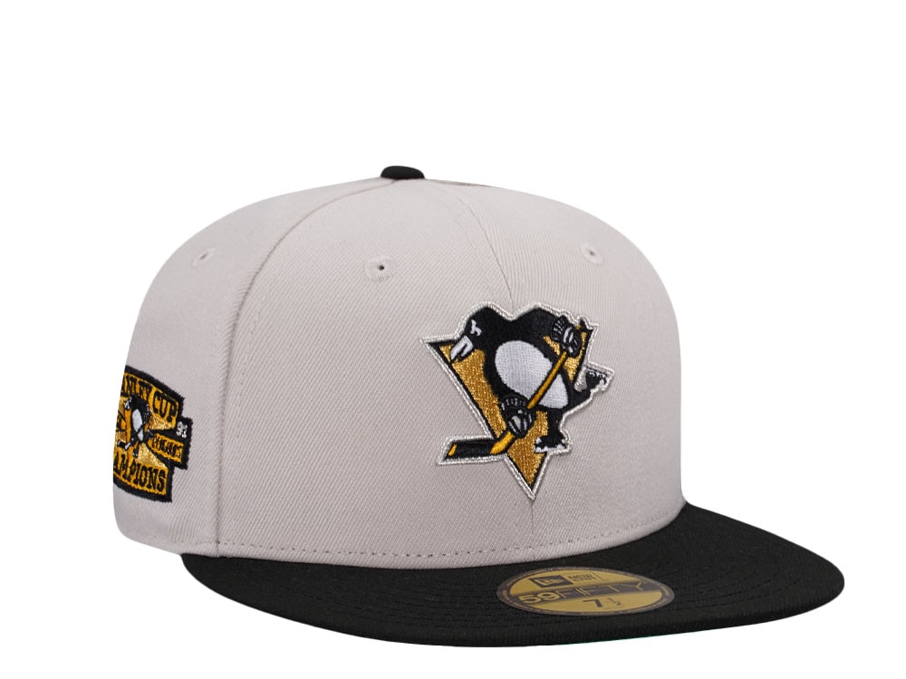 New Era Pittsburgh Penguins Stanley Cup Champions 1991 Stone Two Tone Edition 59Fifty Fitted Hat