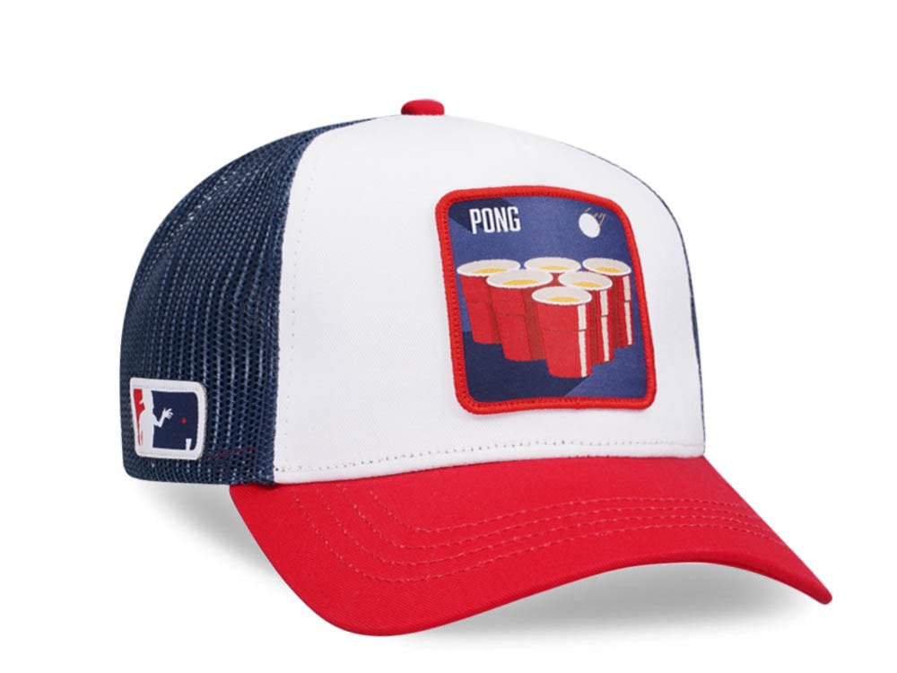 Capslab Cocktails Beerpong White Blue Red Trucker Snapback Hat