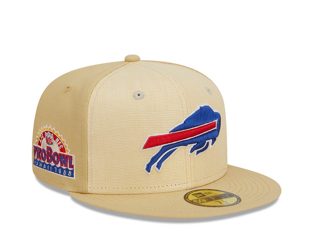 New Era Buffalo Bills Pro Bowl Hawaii 1988 Raffia Front Vegas Gold Edition 59Fifty Fitted Hat