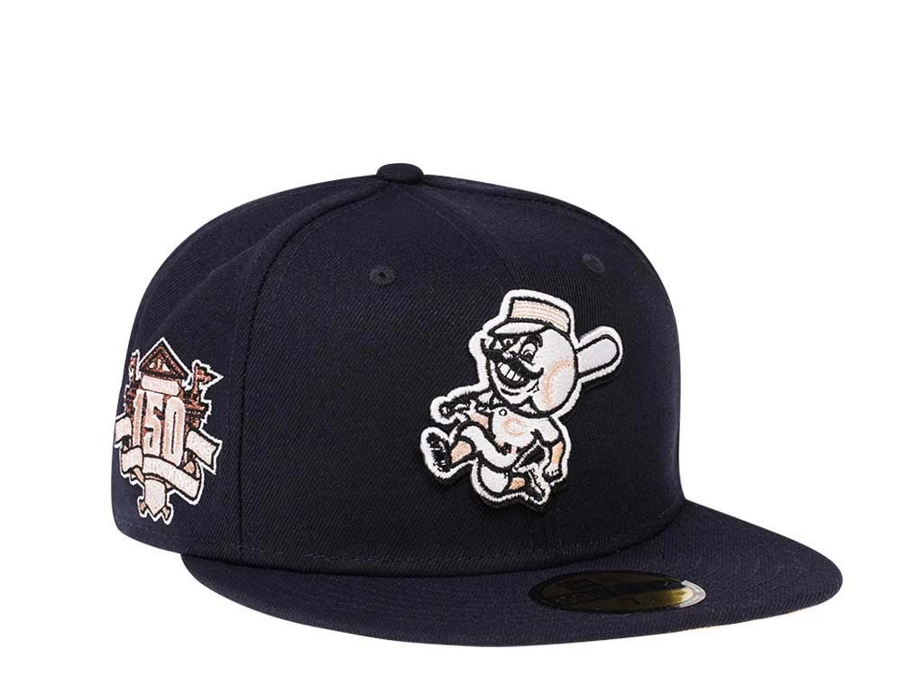 New Era Cincinnati Reds 150th Anniversary Navy Peach Edition 59Fifty Fitted Hat