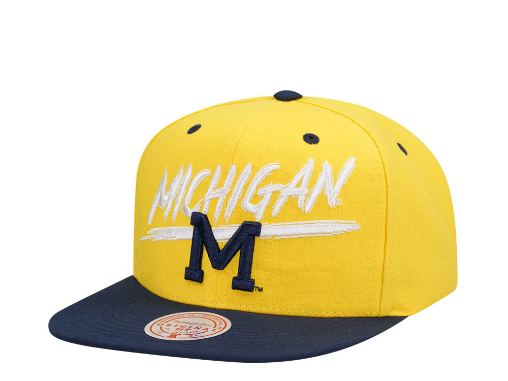 Mitchell & Ness University of Michigan Transcript Two Tone Snapback Hat