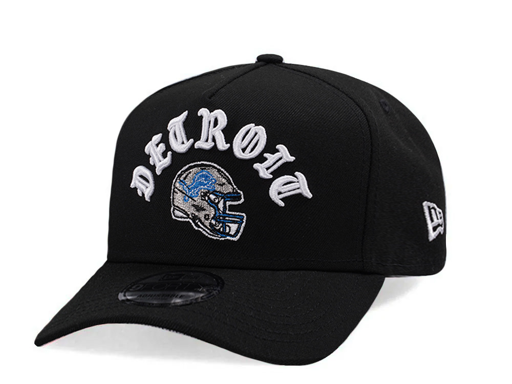 New Era Detroit Lions Helmet Black Prime Edition 9Forty A Frame Snapback Cap