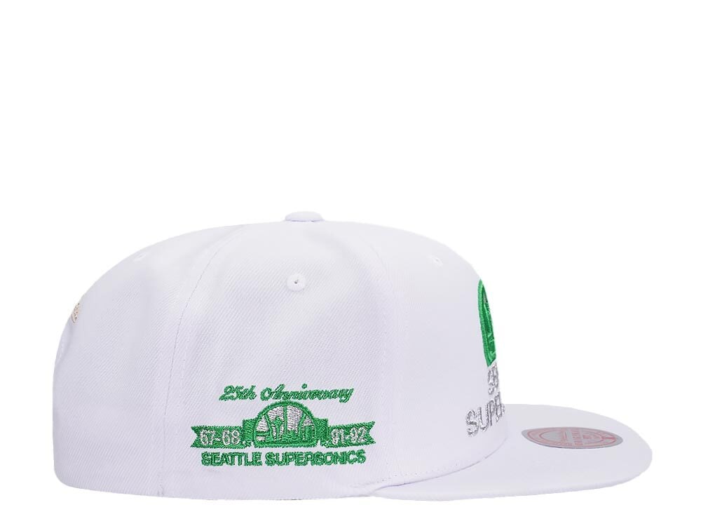 Mitchell & Ness Seattle Supersonics 25th Anniversary Winter White Hardwood Classic Snapback Hat