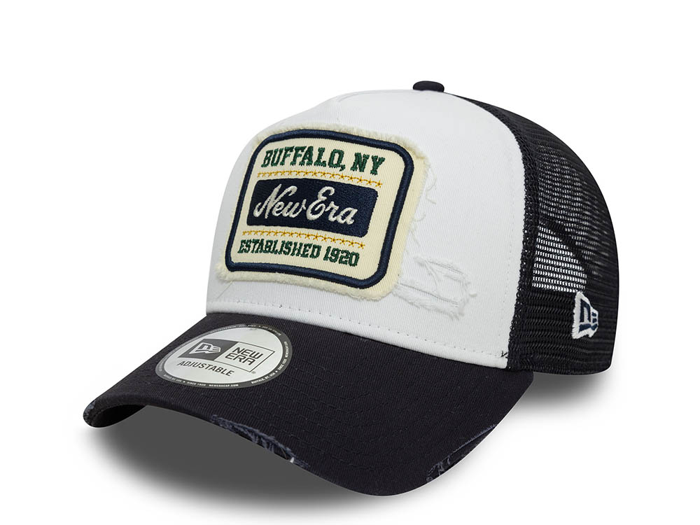 New Era Distressed Patch Two Tone 9Forty A Frame Trucker Snapback Hat
