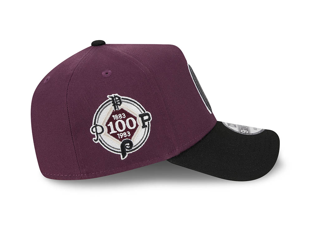 New Era Philadelphia Phillies 100th Anniversary Two Tone Plum 9Forty A Frame Snapback Hat