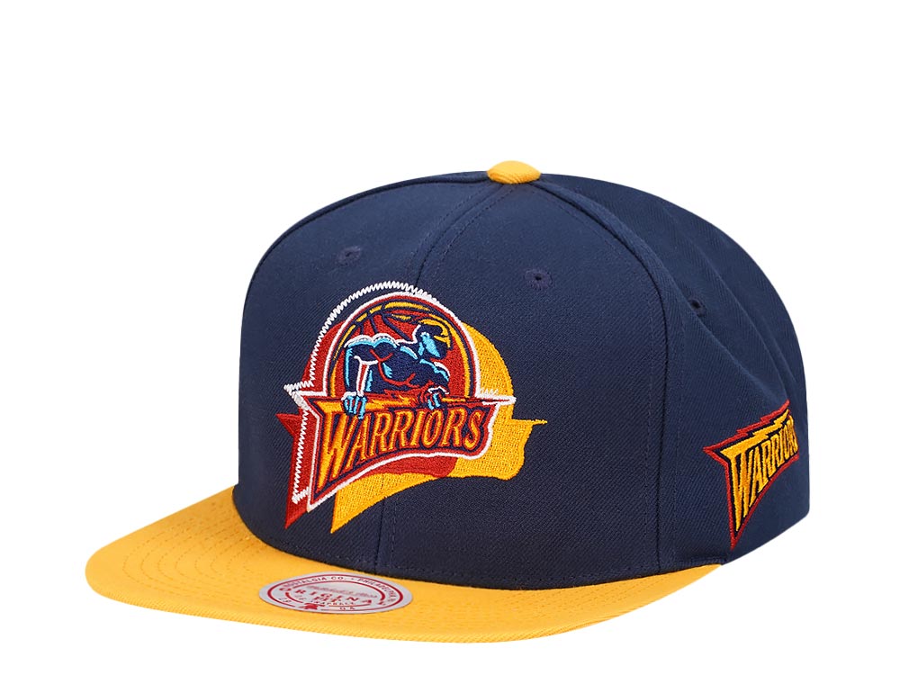 Mitchell & Ness Golden State Warriors Logo Blur Hardwood Classic Snapback Hat