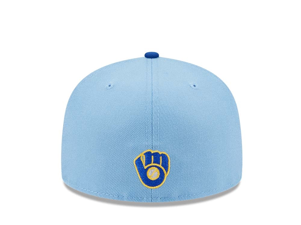 New Era Milwaukee Brewers Powder Blues Sky Throwback Edition 59Fifty Fitted Hat
