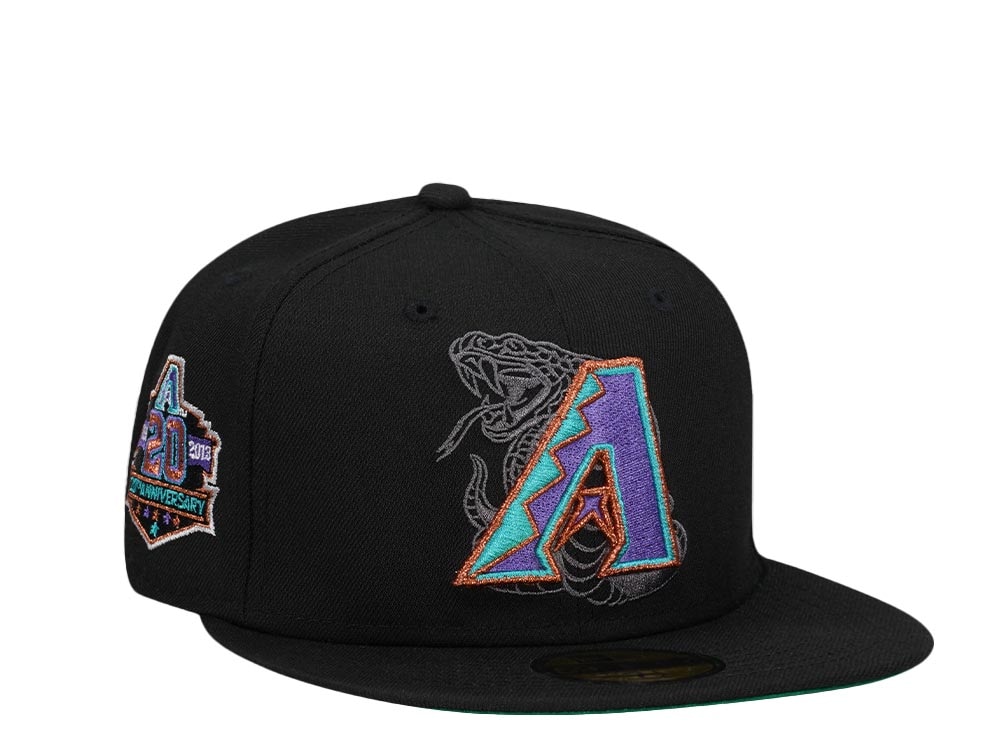 New Era Arizona Diamondbacks 20th Anniversary Black Copper Throwback Edition 59Fifty Fitted Hat