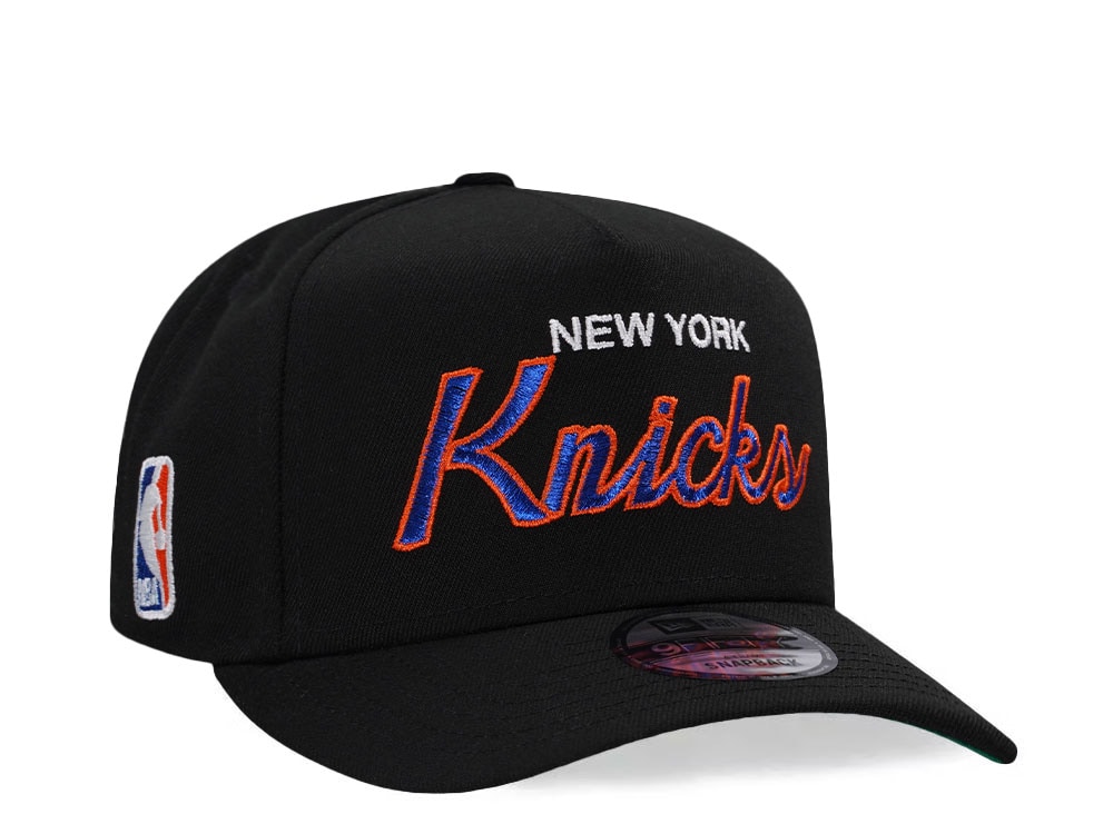 New Era New York Knicks Black Throwback Edition 9Fifty A Frame Snapback Cap