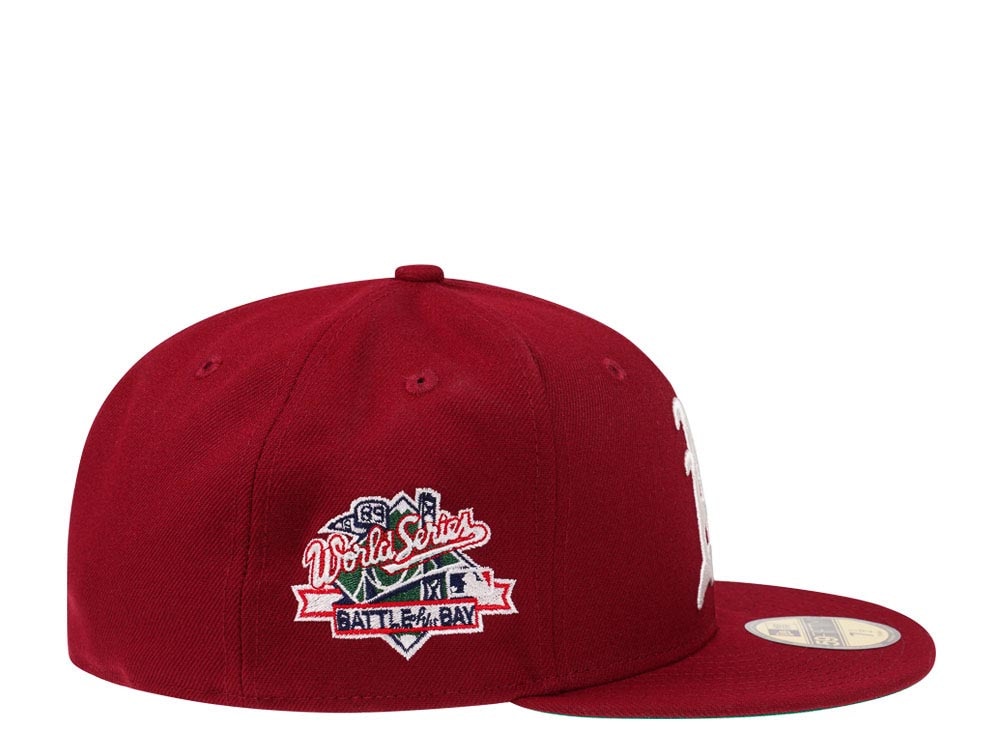 New Era Oakland Athletics World Series 1989 Smooth Red Throwback Edition 59Fifty Fitted Hat