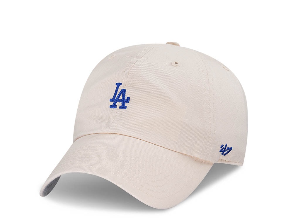 47Brand Los Angeles Dodgers Natural Base Runner Clean Up Strapback Hat