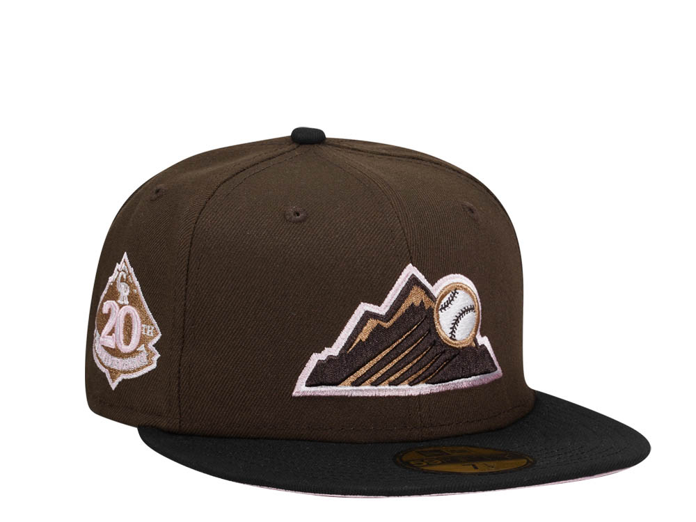 New Era Colorado Rockies 20th Anniversary Chocolate Pink Two Tone Edition 59Fifty Fitted Hat