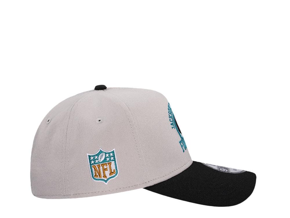 New Era Jacksonville Jaguars Stone Two Tone 9Forty A Frame Snapback Hat