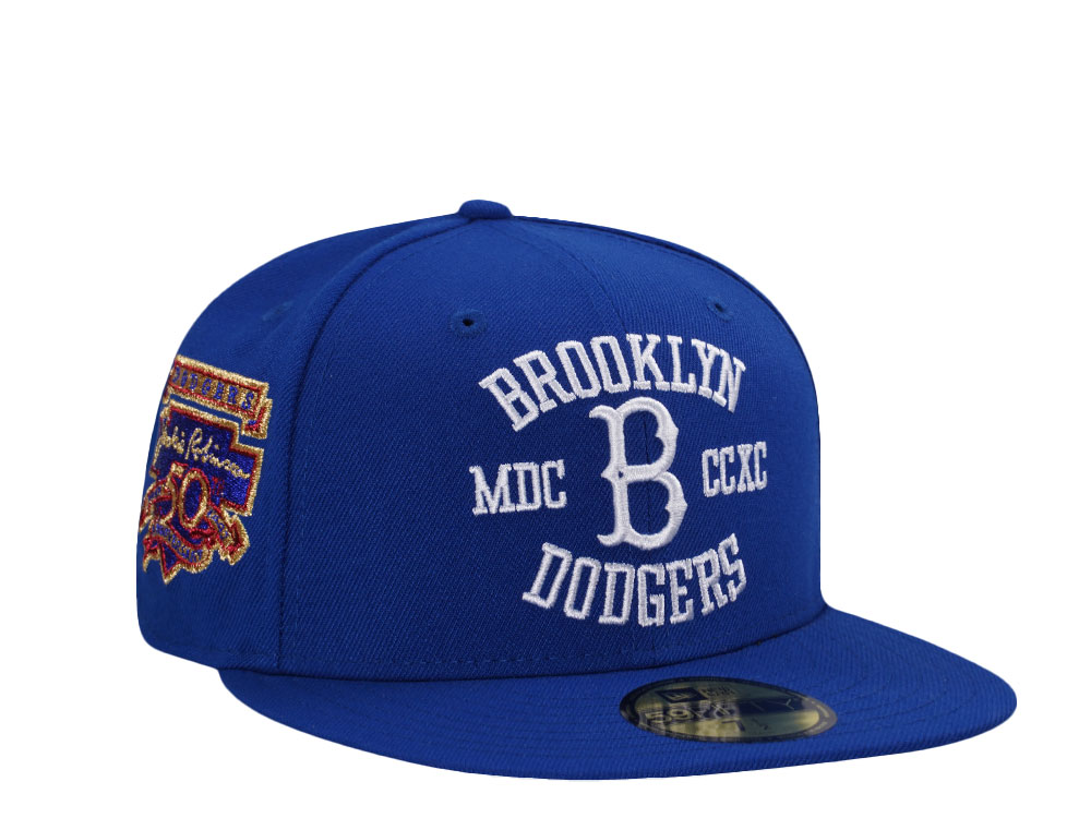 New Era Brooklyn Dodgers 50th Anniversary Jackie Robinson Royal Blue Prime Edition 59Fifty Fitted Cap