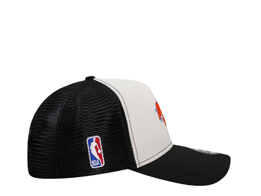 New Era New York Knicks Chrome Black Edition Trucker 9Forty A Frame Snapback Hat