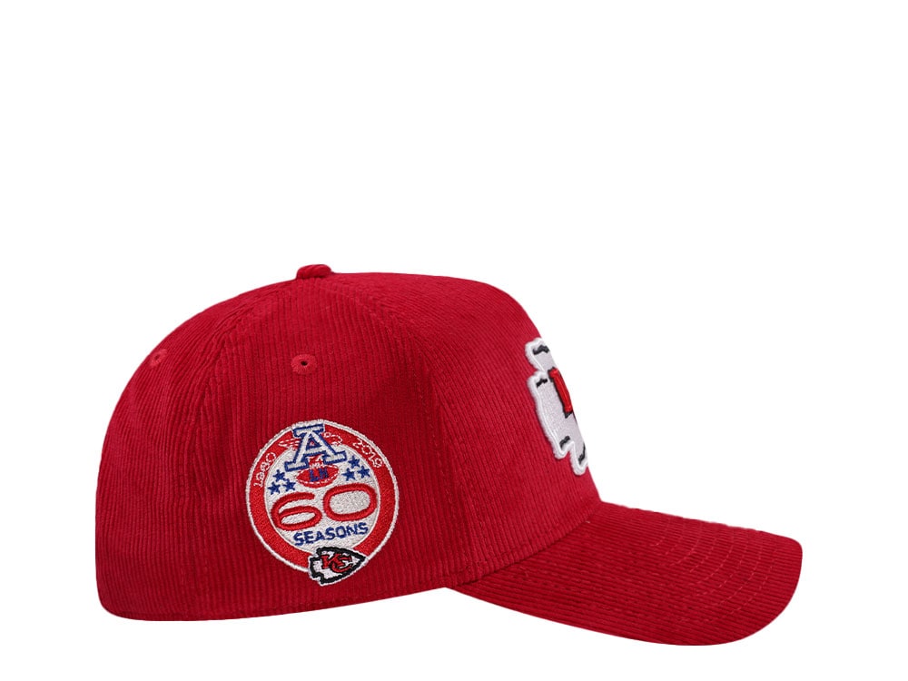 New Era Kansas City Chiefs 60th Anniversary Red Corduroy Edition 9Forty A Frame Snapback Hat