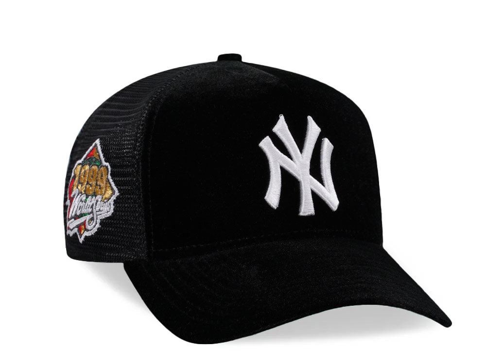 New Era New York Yankees World Series 1999 Black Velvet Trucker Edition 9Forty A Frame Snapback Hat