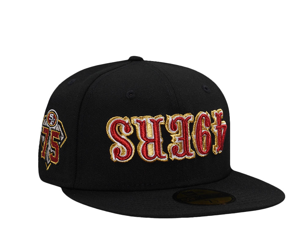 New Era San Francisco 49ers 75th Anniversary Black Prime Edition 59Fifty Fitted Cap