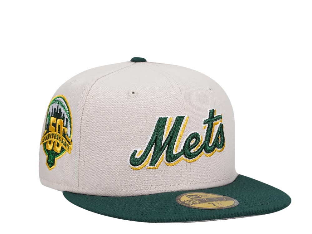 New Era New York Mets 50th Anniversary Stone Field Green Two Tone Edition 59Fifty Fitted Hat