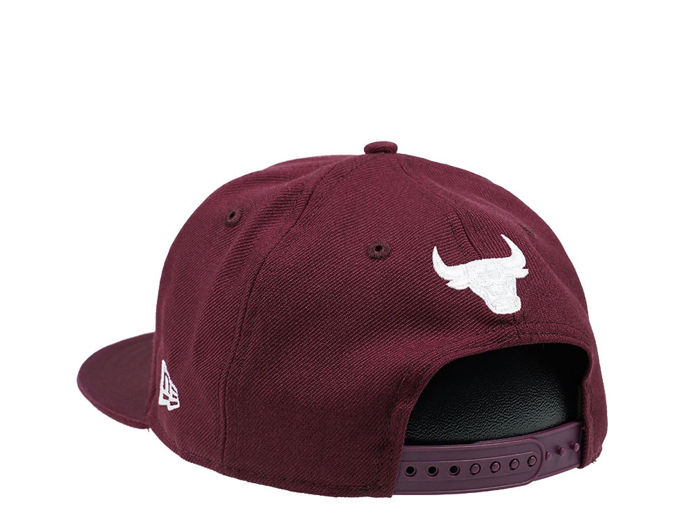 New Era Chicago Bulls White on Maroon Edition 9Fifty Snapback Hat