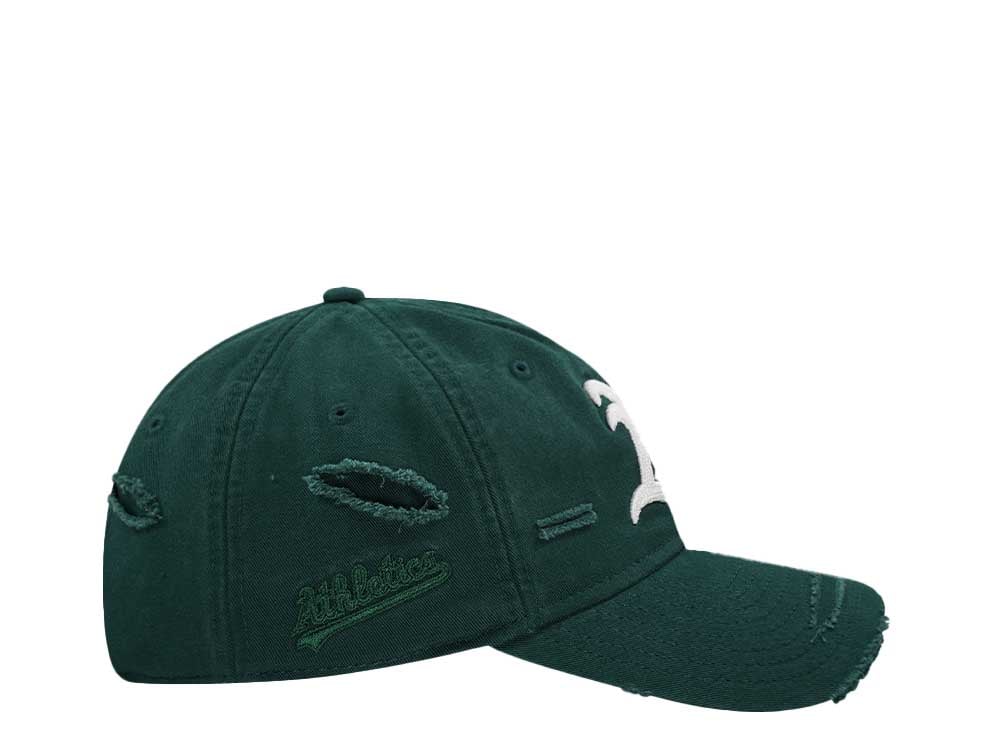 New Era Oakland Athletics Dark Green Washed Distress 9Twenty Strapback Hat