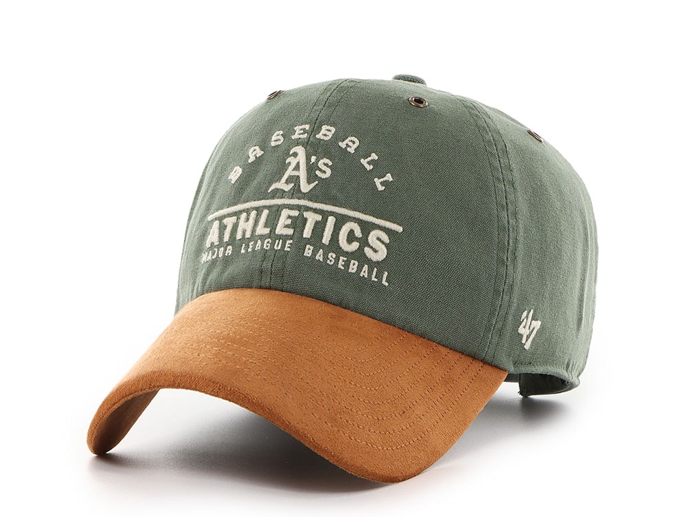 47 Brand Oakland Athletics Suede Visor Olive Clean Up Strapback Cap