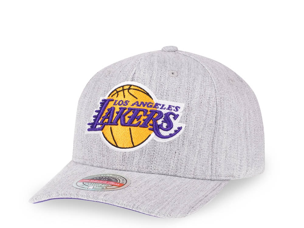 Mitchell & Ness Los Angeles Lakers Heather Gray Red Line Flex Snapback Hat