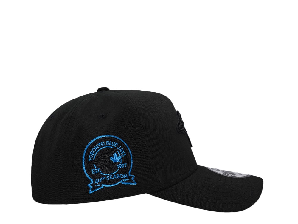 New Era New Era Toronto Blue Jays 30th Anniversary Black Blue 9Forty A Frame Snapback Hat