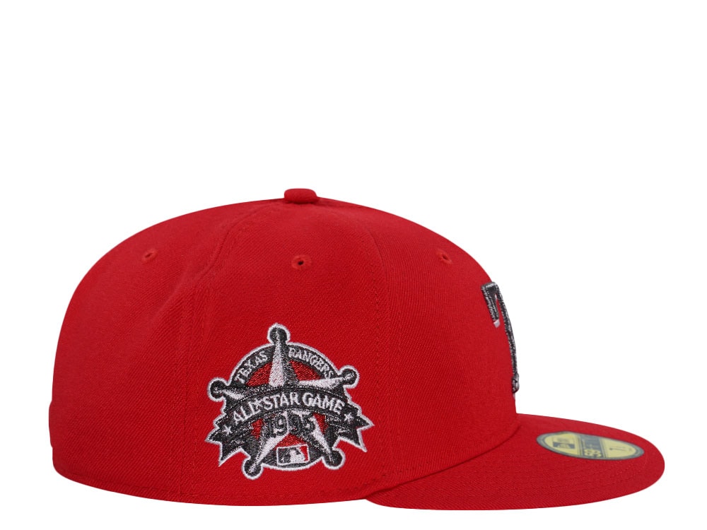 New Era Texas Rangers All Star Game 1995 Liquid Metal Red Edition 59Fifty Fitted Hat