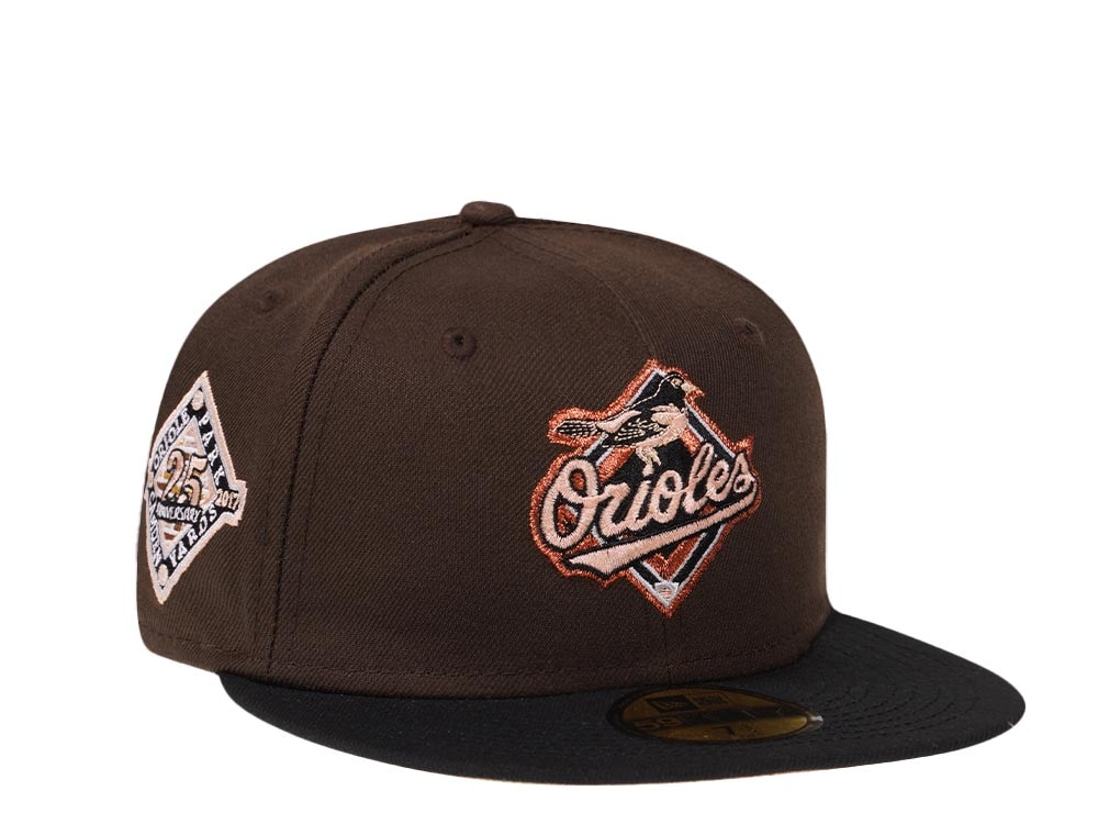 New Era Baltimore Orioles 25th Anniversary Coffee Peach Edition 59Fifty Fitted Hat