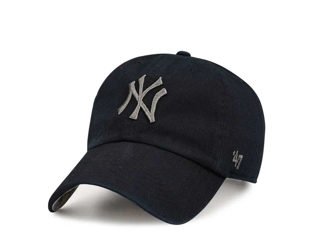 47Brand New York Yankees Black Ballpark Camo Clean Up Strapback Hat