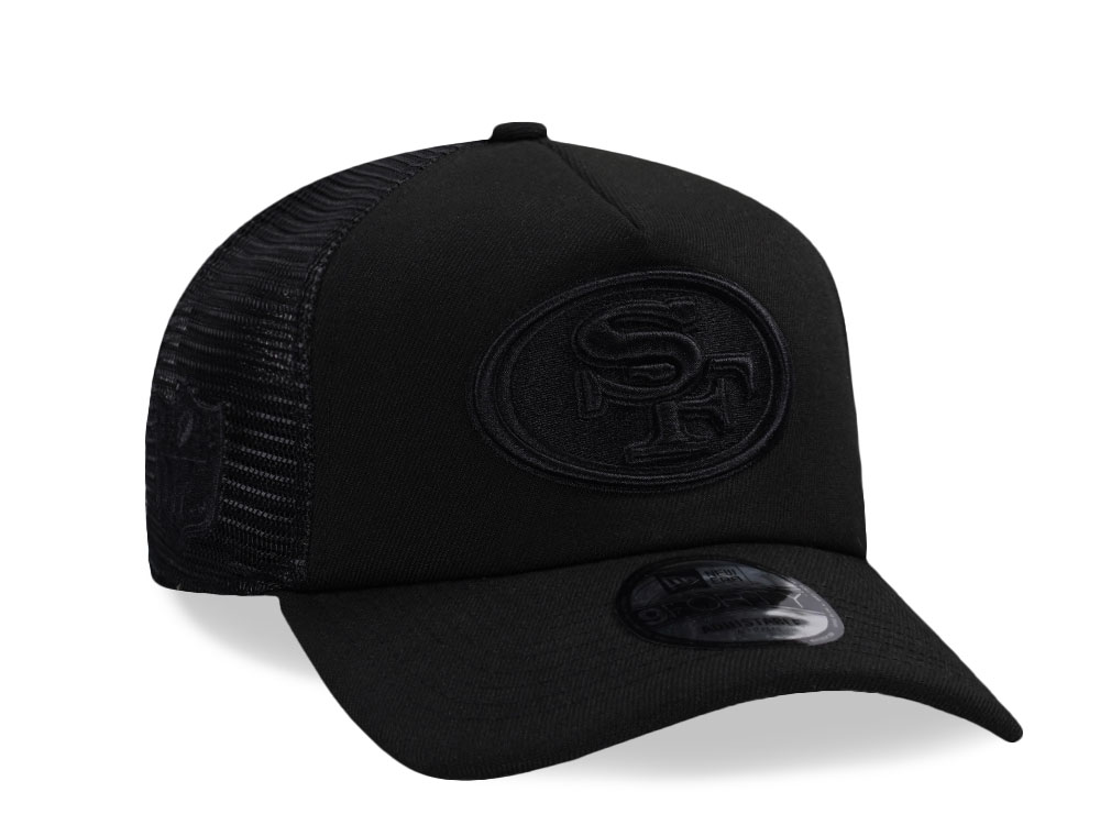 New Era San Francisco 49ers Black Foam Trucker 9Forty A Frame Snapback Hat