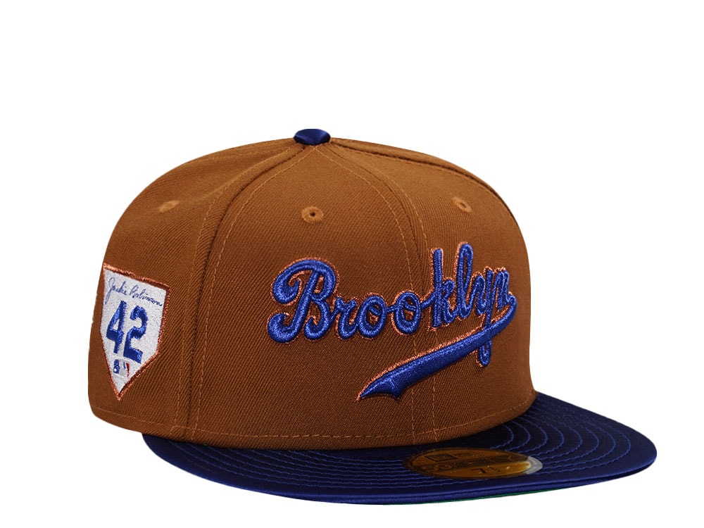 New Era Brooklyn Dodgers Jackie Robinson Bourbon Satin Brim Edition 59Fifty Fitted Hat