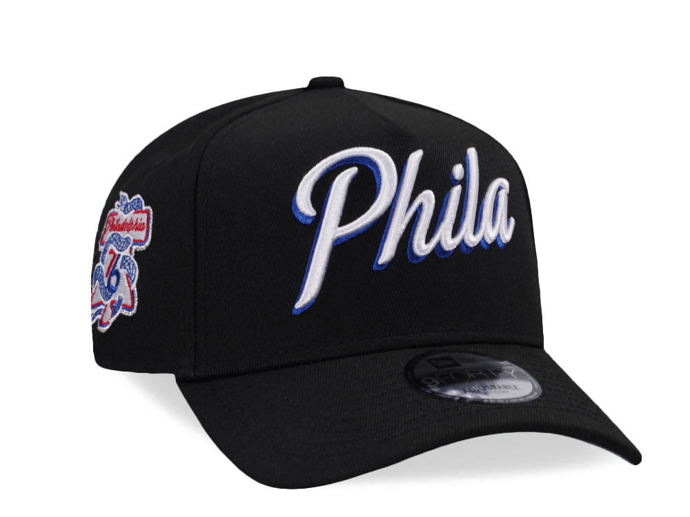 New Era Philadelphia 76ers Black Prime Edition 9Forty A Frame Snapback Hat