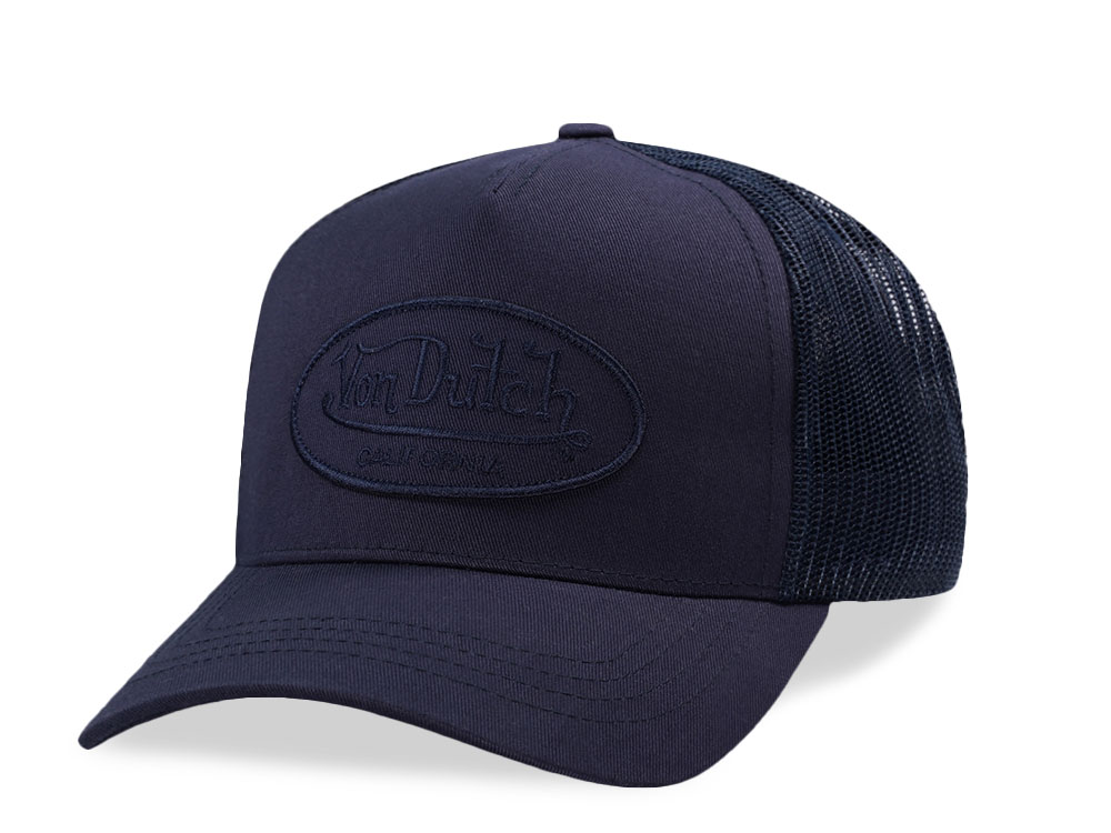 Von Dutch Oval Patch Navy Trucker Snapback Cap