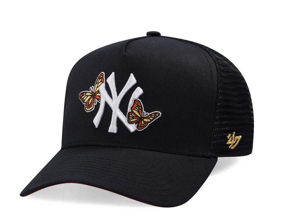 47Brand New York Yankees Black Icon Offside Trucker Snapback Hat