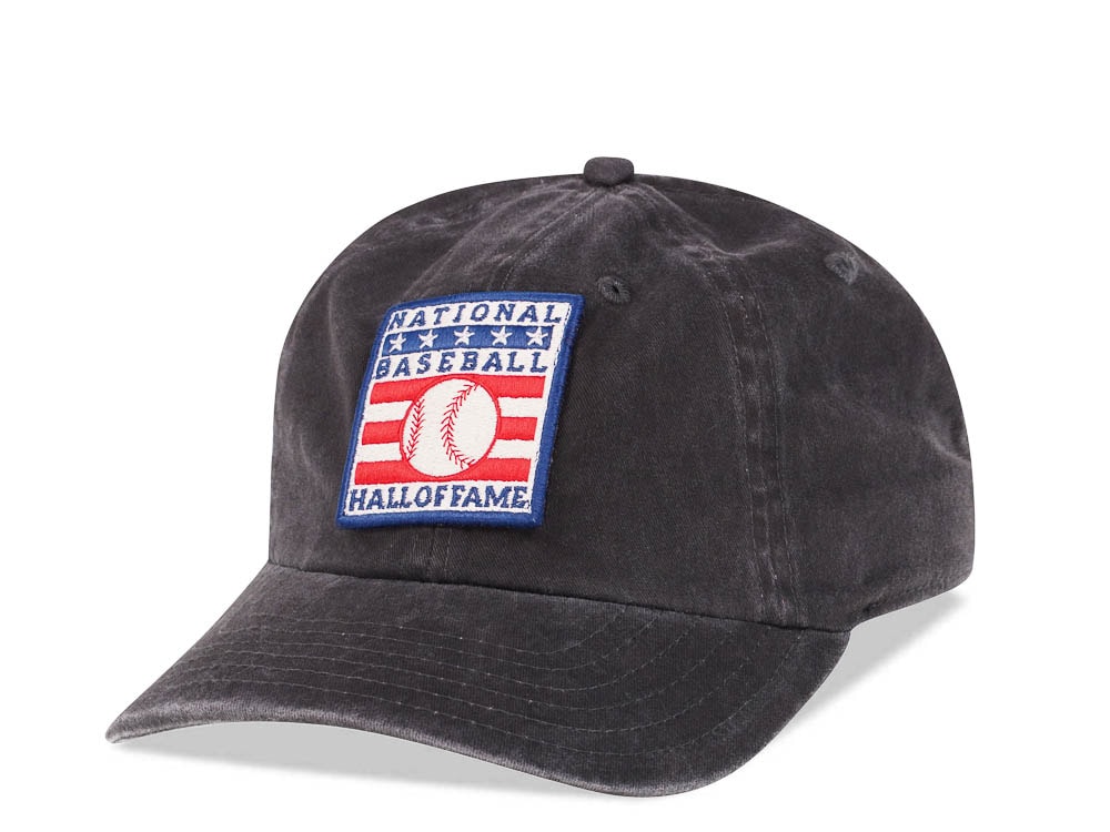 American Needle National Baseball Hall of Fame Black Vintage Casual Strapback Hat