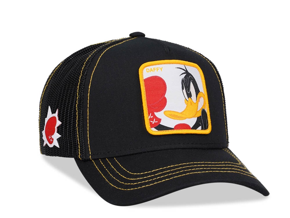 Capslab Looney Tunes Daffy Black Trucker Snapback Hat