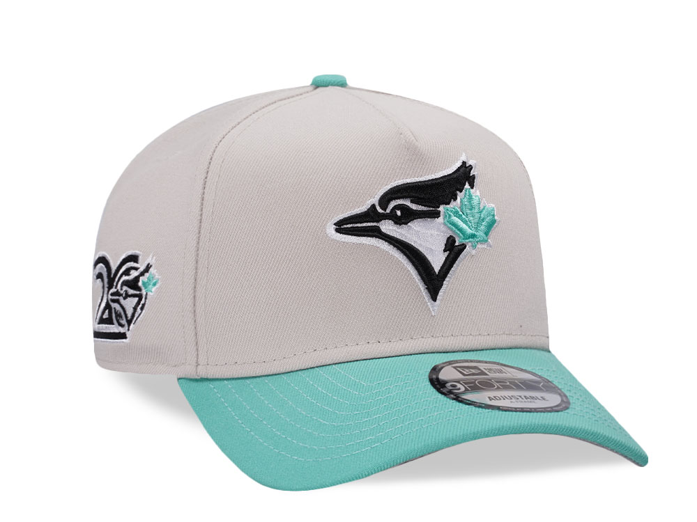 New Era Toronto Blue Jays 20th Anniversary Stone Mint Two Tone Edition 9Forty A Frame Snapback Cap