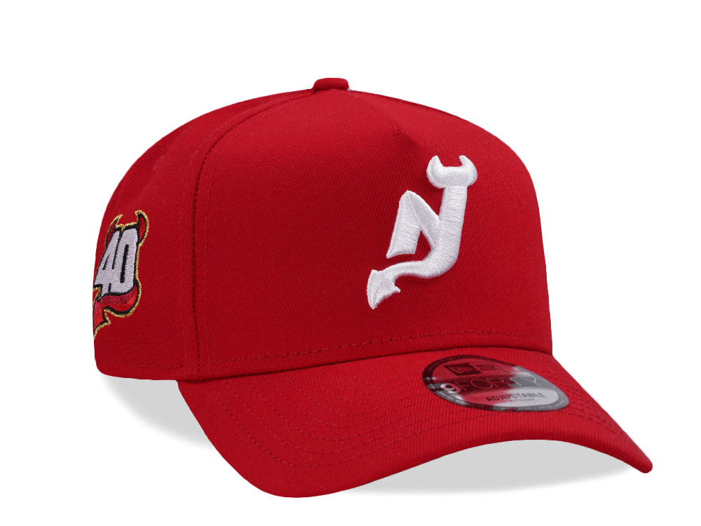 New Era New Jersey Devils 40th Anniversary Red Prime Edition 9Forty A Frame Snapback Cap